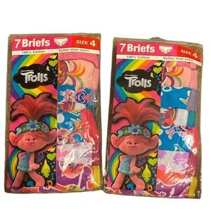 Lot of 2 packages Trolls Panties World Tour size 4